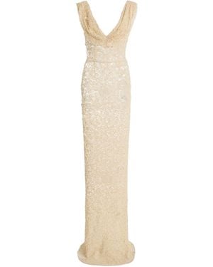 Colleen Allen Sheer Lace Maxi Dress - White