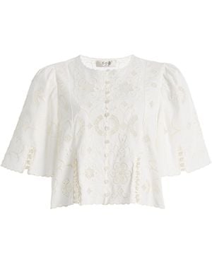 Sea Gardener Embroidered Top - White