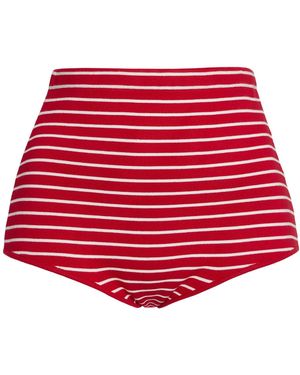 Frankie Shop Exclusive Riviera Alissa Striped Knit Briefs - Red
