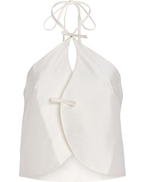 Marlies Grace Exclusive Celeste Taffeta Halter Top - White
