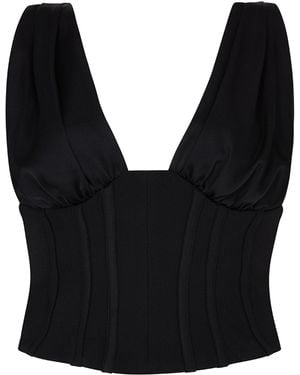 Paris Georgia Basics Maeve Satin And Cady Corset Top - Black