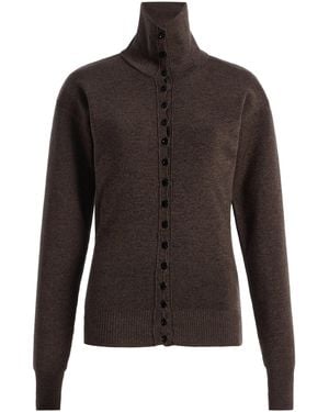 Lemaire Buttoned Wool Top - Brown