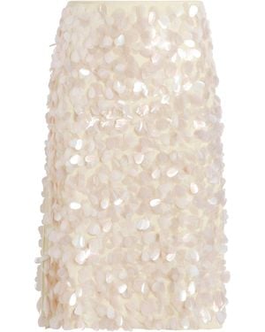Marina Moscone Paillette Tubino Skirt - Natural