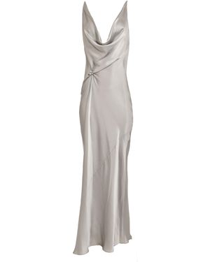 Francesca Miranda Knot Charmed Silk Dress - White