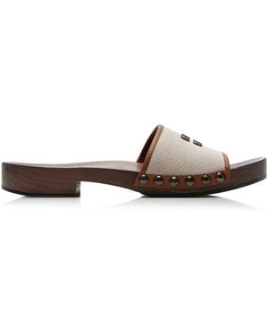 Miu Miu Zoccoli Canvas Clogs - Natural