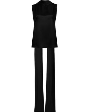 Kallmeyer River Silk Charmeuse Scarf Top - Black