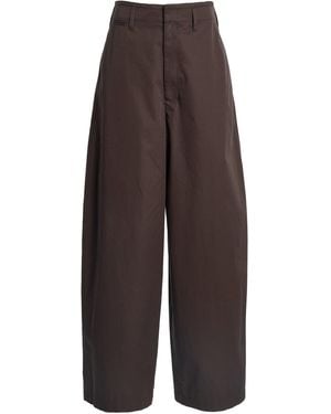 Lemaire Large Cotton Chino Pants - Brown