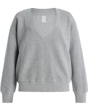 NEGATIVE Waffle Knit Deep V - Gray
