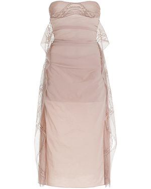 Christopher Esber Lace-trimmed Crepe Midi Dress - Natural