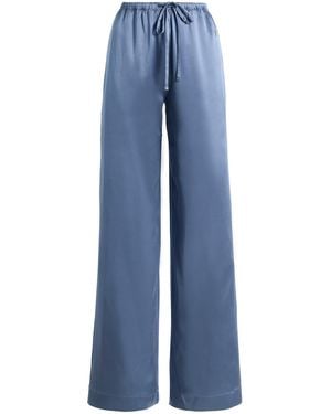 ÉTERNE Brody Silk Satin Trousers - Blue