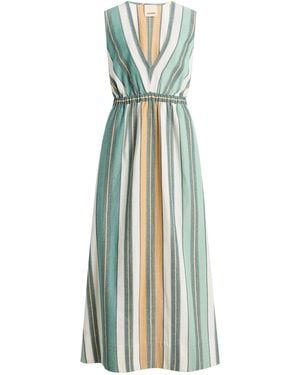 ILIO NEMA Eirene Striped Cotton-Blend Maxi Dress - White