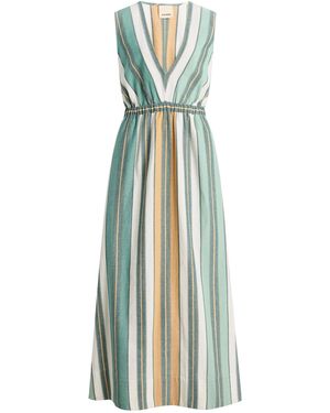 ILIO NEMA Eirene Striped Cotton-Blend Maxi Dress - White