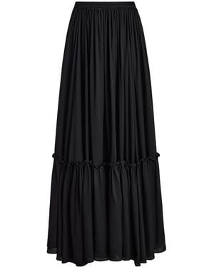 Franchise Jade Satin Maxi Skirt - Black