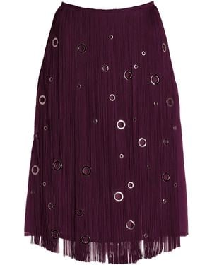 Prada Hand-studded Fringe Midi Skirt - Purple