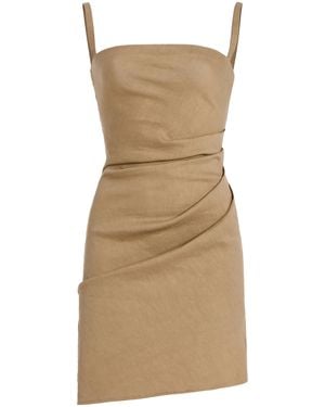 Anemos Nadege Stretch Linen-Blend Mini Dress - Natural