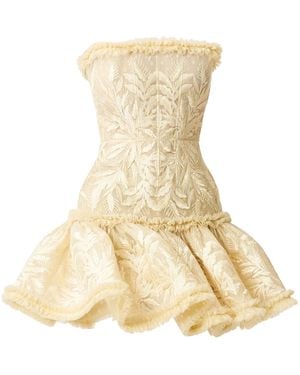Juozas Statkevicius Embroidered Tulle Corset Mini Dress - Natural