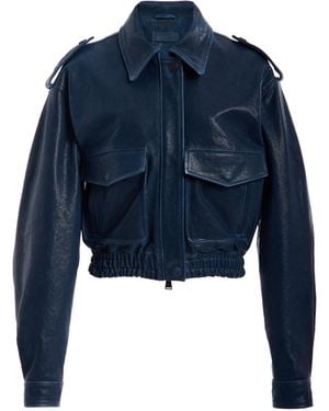 Jonathan Simkhai Roland Leather Cropped Jacket - Blue