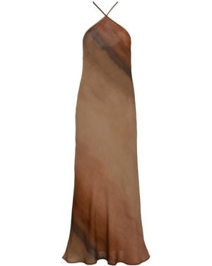 Anemos The Bias-Cut Midi Dress - Brown