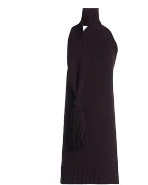 Bottega Veneta Tasselled Wool-Knit Mini Dress - Black