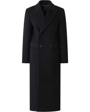 R2W Double-Breasted Wool Coat - Black