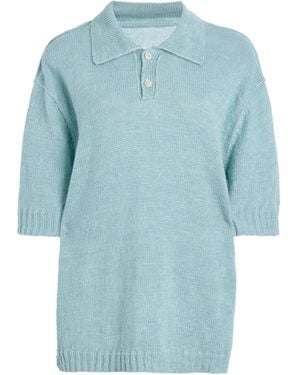 Maison Margiela Hemp Polo Shirt - Blue