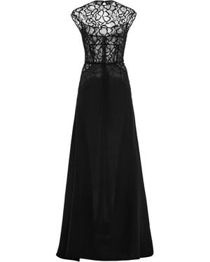 Harithand Tatjana Lace-Detailed Silk Gown - Black