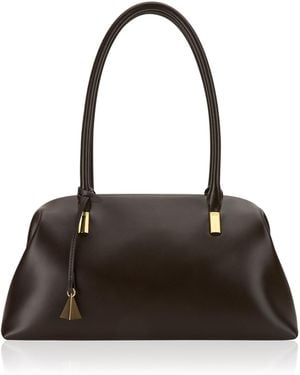 VERAFIED Medium Club Leather Bag - Black
