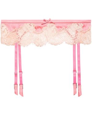 Fleur du Mal Juliet Lace Garter - Pink