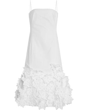 Jonathan Simkhai Bella Floral-Appliquéd Cotton Poplin Midi Dress - White
