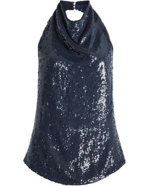 Twp Friday Night Sequined Halter Top - Blue