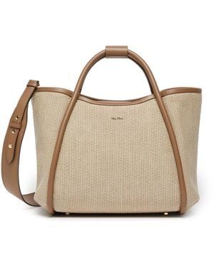 Max Mara Raffia-Effect Cotton-Blend Basketweave Marine Bag - Natural