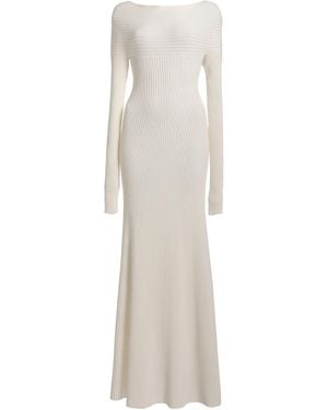 A.W.A.K.E. MODE Off-the-shoulder Knit Maxi Dress - White