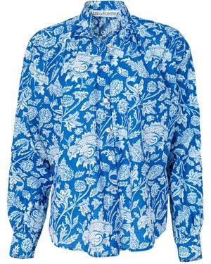 Alix Of Bohemia Kiki Azure Garden Shirt - Blue