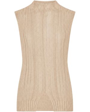 OSSOU Nura Mock Neck Top - Natural