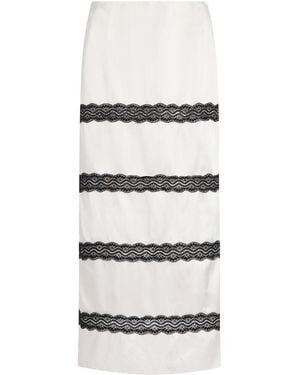 Third Form Exclusive Lace-Inset Satin Maxi Skirt - Grey