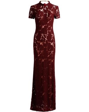 Silvia Tcherassi Rochelle Cotton-Blend Lace Maxi Dress - Red