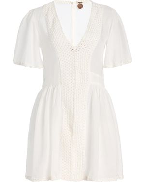Akoia Swim Exclusive Riviera Embroidered Cotton-blend Mini Dress - White