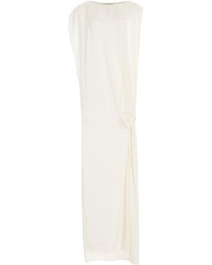 The Row Esmee Draped Jersey Crepe Maxi Dress - White