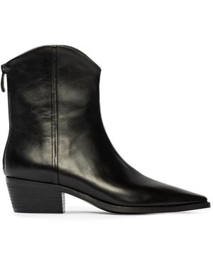 Black Suede Studio Reed Leather Ankle Boots - Black
