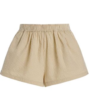 ELCE Exclusive Sidney Striped Cotton-Blend Seersucker Shorts - Natural