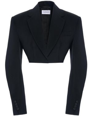 Givenchy Cropped Cocoon Tuxedo Jacket - Black