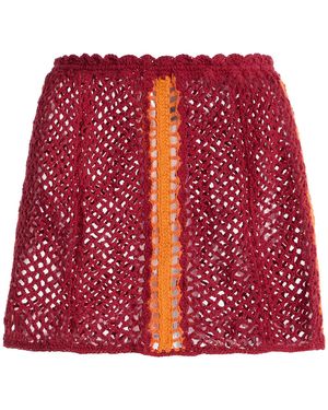 Akoia Swim Exclusive Crocheted Cotton Mini Skirt - Red