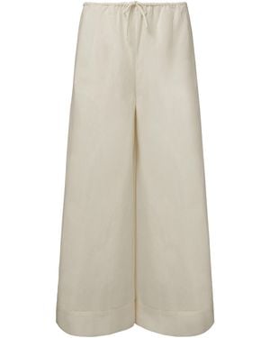 Onia Air Linen Wide Leg Drawstring Trousers - White