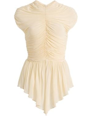 TOVE Gabor Ruffled Jersey Top - Natural