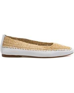 Andrea Gomez Dakota Raffia Ballet Flats - White