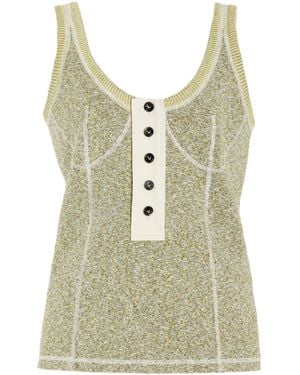 Bottega Veneta Knit Cotton-blend Tank Top - Blue