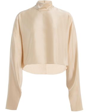LAPOINTE Satin Caftan Top - Natural