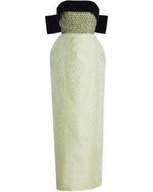 Chorus Exclusive Embellished Moiré Midi Column Dress - Green