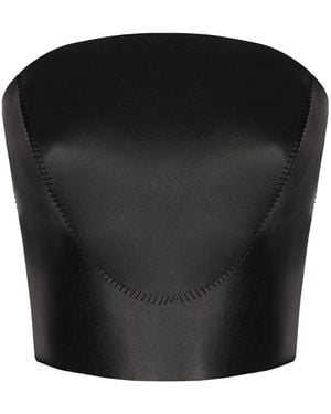 ANDRES OTALORA Un Arco Leather Corset Top - Black