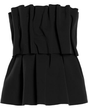 House of Dagmar Ruffled Stretch-crepe Strapless Top - Black